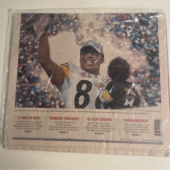 2006 Pittsburgh Tribune-Review Pittsburgh Steelers SuperBowl XL Sealed Newspaper - Picture 4 of 8